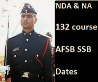 image of SSB interview dates of AFSB for 132 NDA course